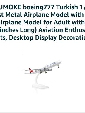 Diecast Boeing 777 Turkish Airlines Model - White & Red